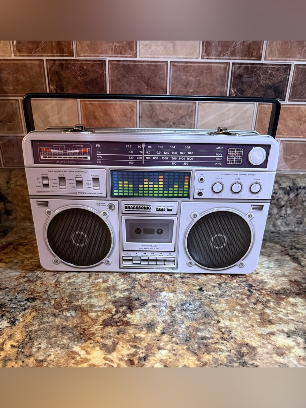 Vintage Style Retro Boom Box Tin Lunch Box